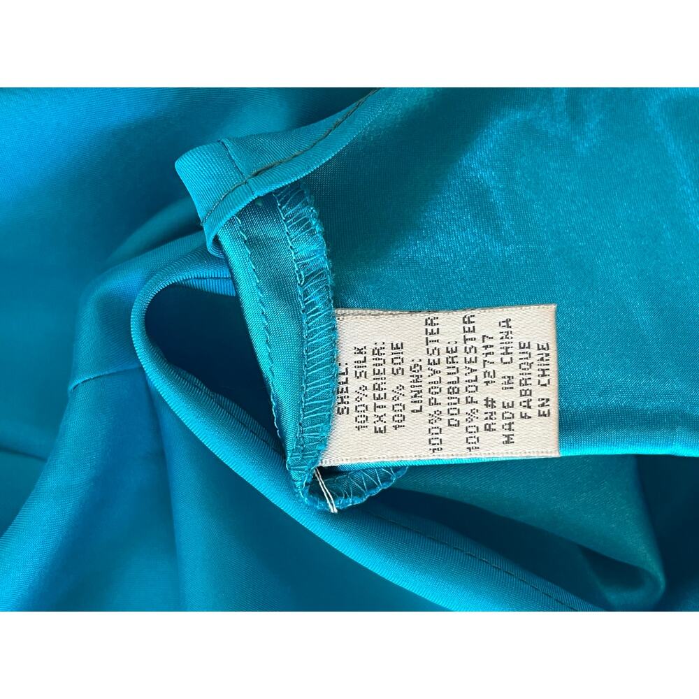 Badgley Mischka Strapless Maxi Dress Size 2 Teal Formal Event Prom Y2K Gala - Picture 15 of 16